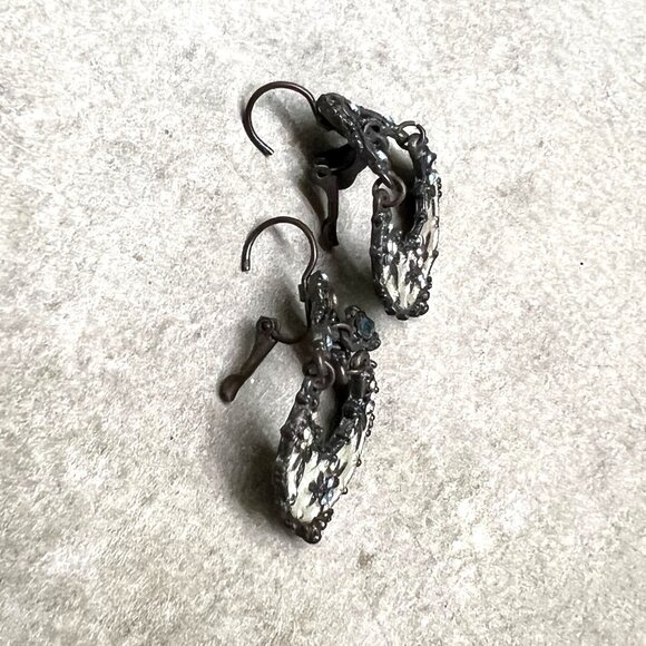 Vintage Pierced Chandelier Earrings with Swarovski Crystals and Lever Backs - Picture 6 of 8